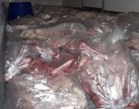 Le bajaron toda la carne del camión: Llevaba más de 2.000 kilos sin declarar