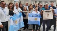La gobernadora se hizo presente en la coronación de Zatti y pidió al Papa por algo en especial 