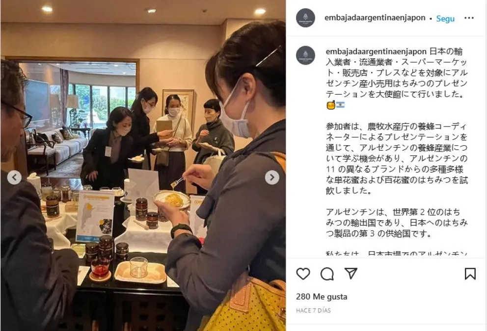 Una miel orgánica regional llegó por primera vez a Japón