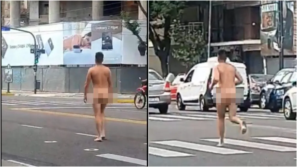 Insólito: un hombre salió a correr desnudo, provocó un caos en el tránsito y fue detenido