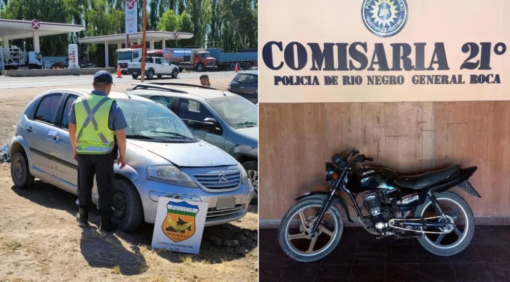 Se recuperaron cuatro vehículos en distintos puntos del Alto Valle