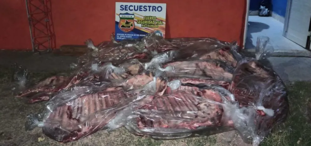 Secuestran más de 300 kilos de carne en un control vehicular