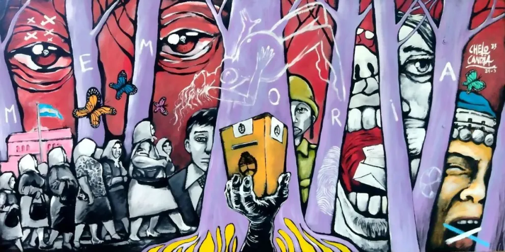 Hay un nuevo mural del Chelo Candia en Roca 