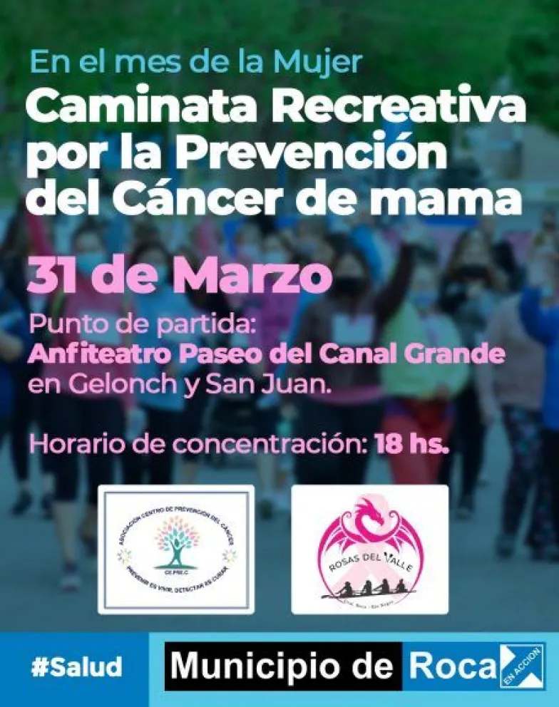 Se viene la Caminata Recreativa por la Prevención del Cáncer de Mama