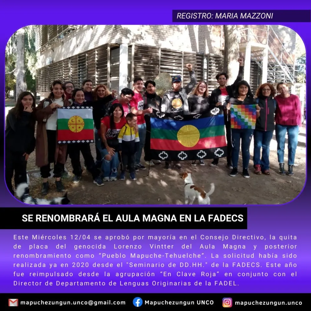 El aula magna de la FaDeCS dejará de llamarse Lorenzo Vintter 