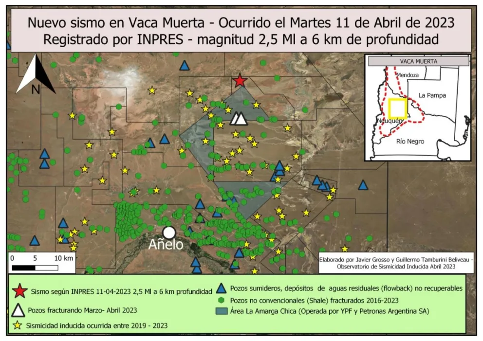 Desde Roca detectaron un nuevo sismo inducido en Vaca Muerta