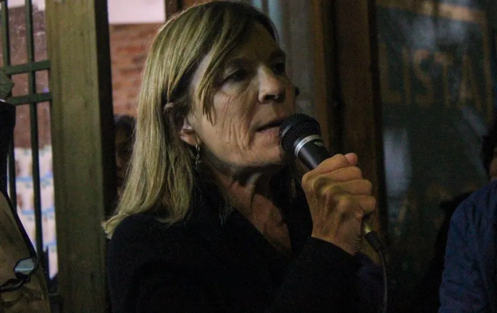 Horne le habló a su militancia en el local del Movimiento Evita en Roca (Foto: Rocío Damborearena)