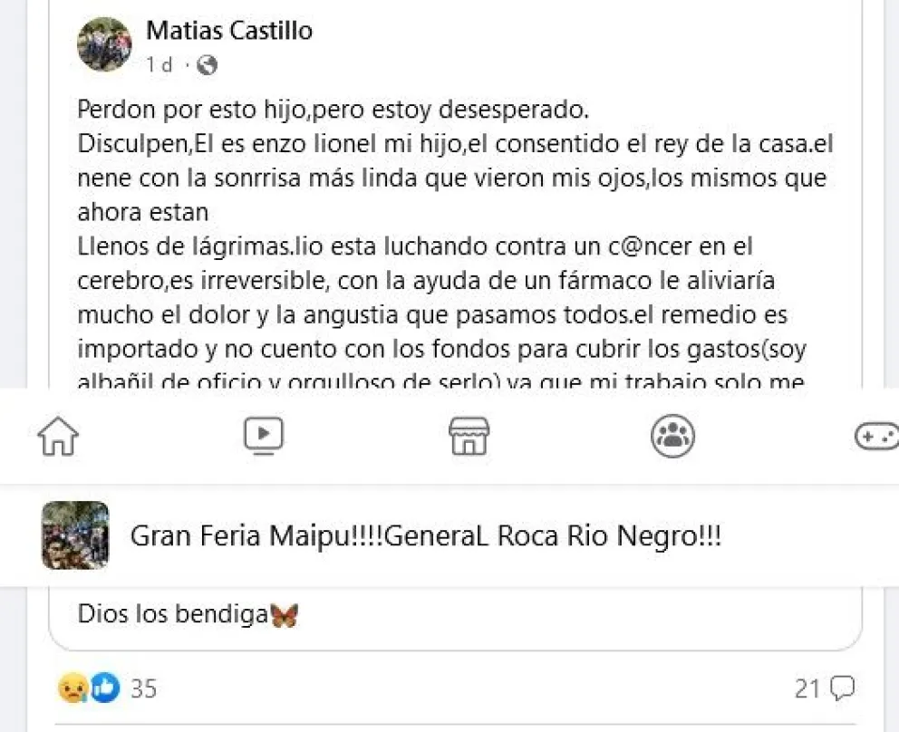 Organizó una campaña solidaria por su hijo enfermo pero aseguran que es una estafa