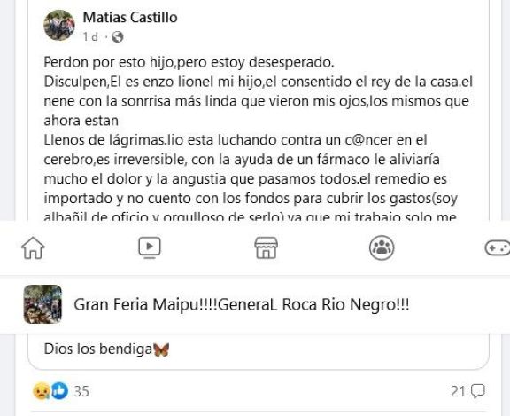 Organizó una campaña solidaria por su hijo enfermo pero aseguran que es una estafa