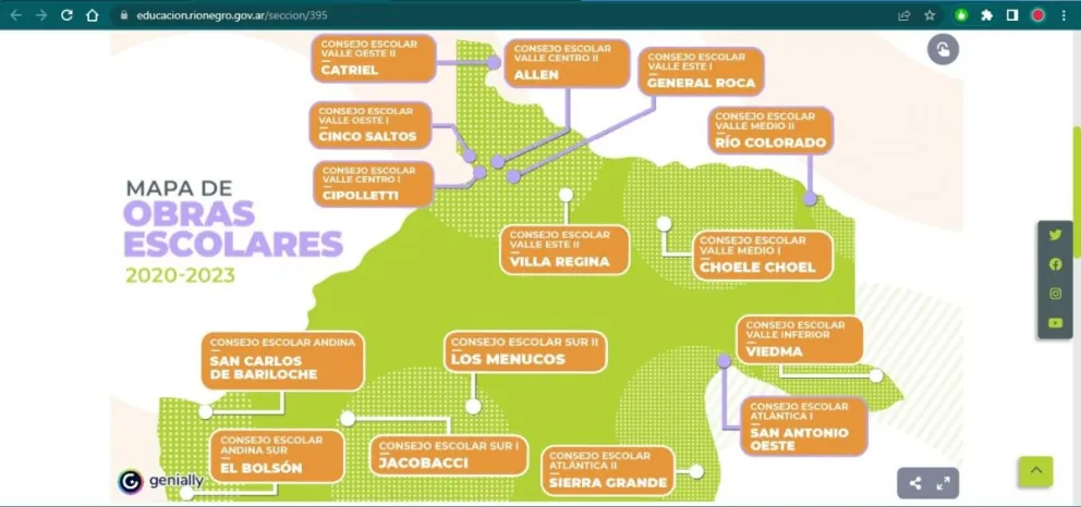 Educación lanzó un mapa interactivo para que veas como va la obra de tu colegio