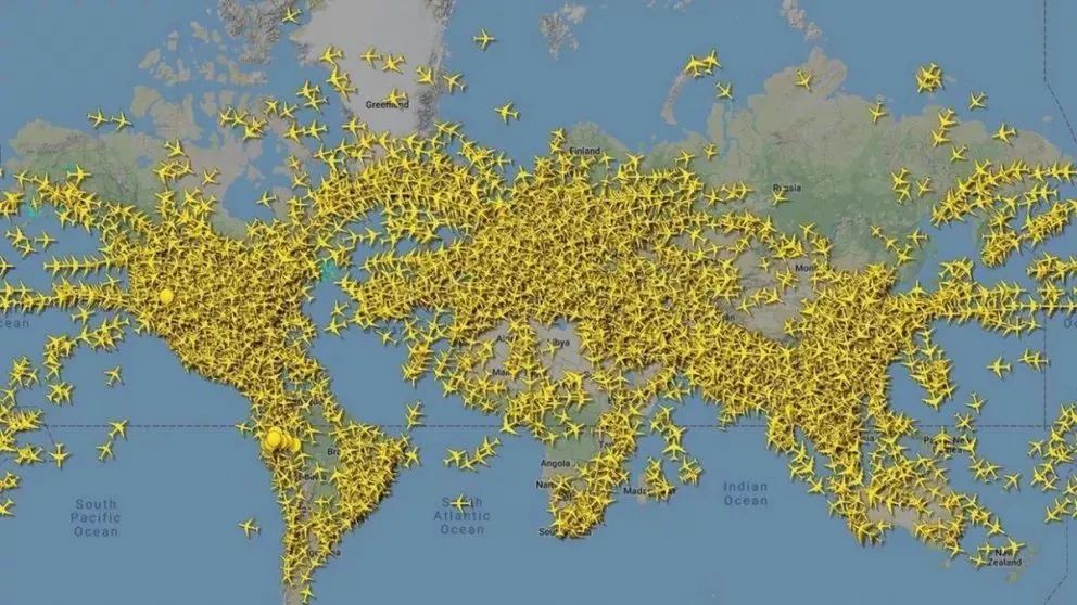 Récord mundial: registraron 22.000 aviones volando simultáneamente