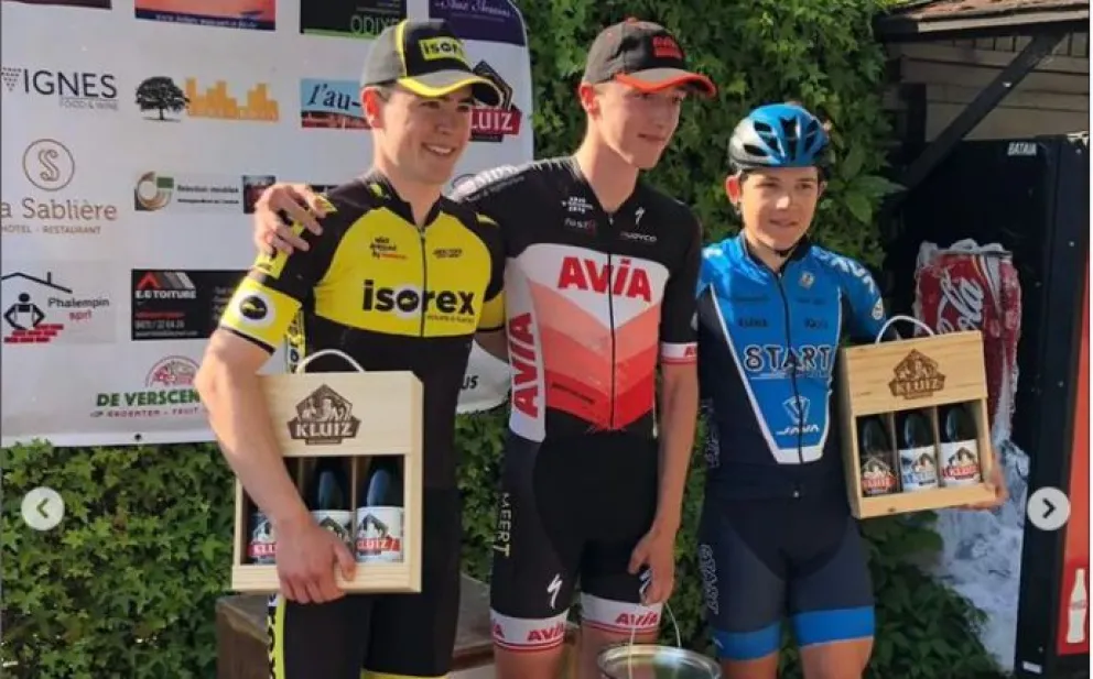 Lorenzo Heredia volvió a hacer podio en el ciclismo europeo 