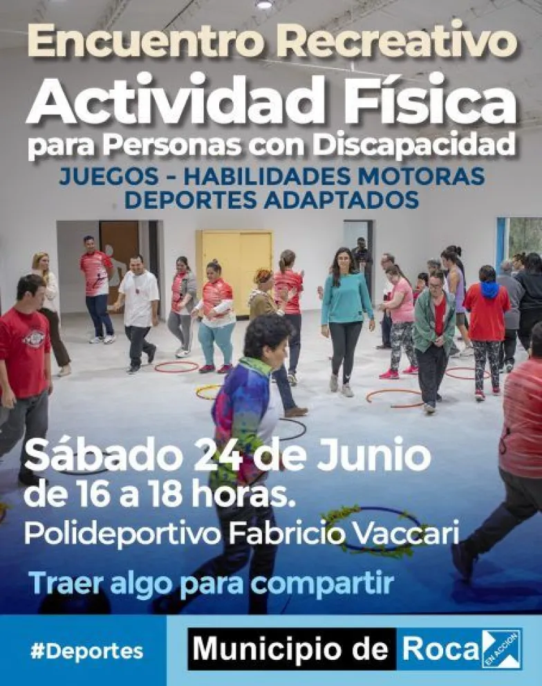 Invitan a participar del Primer Encuentro Recreativo de Actividad Física para personas con discapacidad