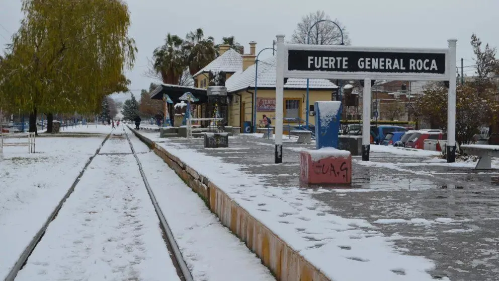 Una de las nevadas intensas que cayó sobre  Roca